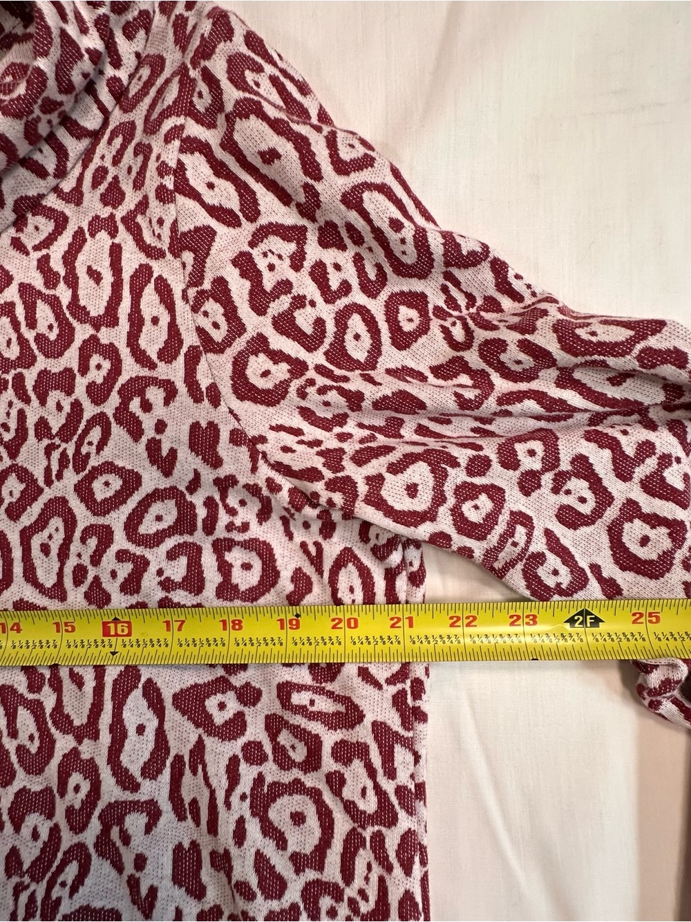 AnyBody Women's Burgundy and Cream Leopard Cowl Pullover - Picture 7 of 13